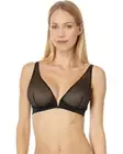 Commando Mesh Plunge Bra Women's 32D Black Stretch Ultra-Soft Underwire QLW132