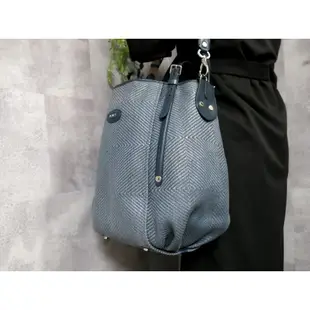 TOD'S G-BAG LINE EASY Raffia 牛仔藍色拉菲草編織 側肩背包(海軍風)，沒有防塵袋不介意再下標