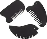 Gogogmee 3Pcs Stone Scraping Massage Combs Guasha Massaging Tools for Scalp Body Relaxation Practical Head Massagers for Tension Relief Black