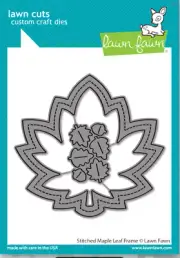 Lawn Fawn Stitched Maple Leaf Frame Lawn Cuts Die Set LF3249