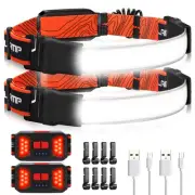 LED Headlamp Flashlight, 1000LM 230°Wide-Beam USB Rechargeable Head Light wit...