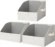 StorageWorks Closet Storage Bins, Trapezoid Storage Box for Shelves, Fabric Closet Bins and Organizing Baskets, Small, 3-Pack, Mixing of Beige, White & Ivory
