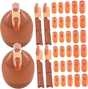 DECOMELODY 1 Set Manicure Practice Prosthetic Hand Finger Nail Mannequin Fake Nail Hand Realistic Hand for Nail Practice Nail Training Hand Practice Kit Practice Nail Finger Chocolate Plastic