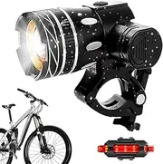 Mountain Bikes Light - 360-degree Rotation LED Ultra Bright Bikes Light Set - 3 Modes USB Charging Telescopic Zoom Cycling Front Lamp