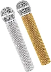 Toddmomy 2Pcs Simulation Microphone Prop for Lightweight Fake Microphone for Pretend Play for Parties Class Rewards and Performance Polished Edges for Safe Use