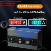 Li-ion LiPo Lifepo4 Lithium Battery Charger Curren Adjust 1A-8A Fast Charge AUS