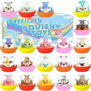 Squishies Slow Rising Animal Foam Squishy Toys for Kids,20 Pack Mini Squeeze Sensory Stress Balls as Party Favor,Cute Kawaii Fidget Toys Stress Relief Toys with Stuffers Container,Classroom Reward