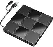1 Piece External Multi-Function Optical Drive USB Computer DVD Player Black Plastic Notebook External Recorder Ultra-Thin