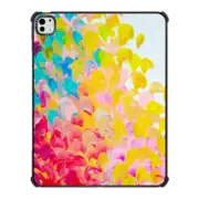 iPad Pro 13-inch (M4) iPad Impact Case CREATION IN COLOR Whimsical Rainbow Multicolor Ocean Waves Summer Sea Splash Ombre Colorful Fine Art Abstract Acrylic Painting Turquoise Yellow Red White