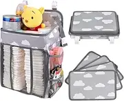 Baby Nappy Caddy Organiser, Nursery Organisers Storage Bag, Caddy Stacker for Baby Girl Boy Cribs Changing Tables Walls