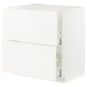 METOD / MAXIMERA base cab f sink+2 fronts/2 drawers, white/Veddinge white, 80x60x80 cm