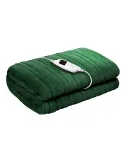 [Giselle Bedding] Electric Throw Rug Fleece Heated Blanket in Green