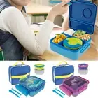 Kids Food Container Reusable Meal Box with Compartments Leakproof Food grTAz