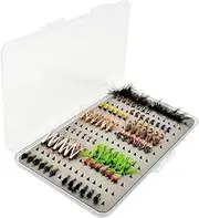 100x Fly Fishing Fly Simulation Fishing Lures Lightweight Portable Sea Fishing with Storage Box Artificial Lures with Hooks