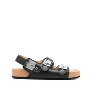 [Balenciaga] Balenciaga Buckle-strap Leather Sandals 38 IT BLACK