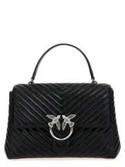 [Pinko] Pinko-Big Lady Love Bag Puff Chevron Borse A Mano Nero-Donna OS