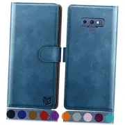 for Samsung Galaxy Note 9 6.4" with RFID Blocking Leather Wallet case Sky Blue