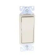 Eaton Ivory Decorator Rocker Light Switch 15A Single Pole 120/277V 7501V