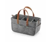 1Pc Portable Diaper Caddy Nursery Storage Baby Organizer Nappy Infant Wipes Bag-dark grey