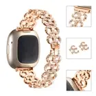 For Fitbit Versa 3/4 Sense 2 Women Bracelet Full Rhinestones Strap Steel Band