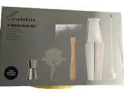 Rabbit 5 Piece Bar Set (Jigger, Strainer, Muddler, Shaker, Spoon)