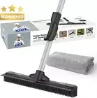 Pet Hair Removal Rubber Broom 3-in-1 w/ Squeegee & 61in Adjustable Handle