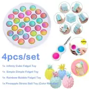 US 4 Pack Sensory Fidget Toys Set ADHD Stress Relief Anti-Anxiety Stocking Stuff