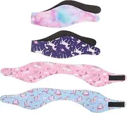 [Gogogmee] 4pcs Silicone Earplugs Bandanas for Kids Elastic Headbands Swimming Ear Band Swim Headband Swimming Ear Plug Swimming Ear Headband Silicone Headband for Swimming Swim Ear Headband