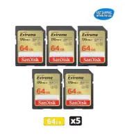 64GB Sandisk Extreme SD cards for Camera / Trail Camera / Computers (5 Pack)