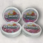 4 x Ice Breakers Sparkling Raspberry Lemon Seltzer Sugar Free Mints 1.5oz 7/25