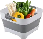 Iouyjiu Foldable Wash Basin, Portable Water Bucket, Sink Basket, Non Slip Base Space Saving Design 10L Capacity for Kitchen, Bathroom, Camping, and Beach Use, 1 Piece
