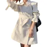 白色風衣外套2024春季新款韓版小個子單排扣女生風衣外套