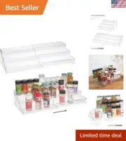 Lightweight Expandable Tiered Shelf Organizer - Ideal for Spice, Makeup & Crafts