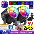 2PCS USB Disco Ball DJ Party Light Effect Strobe Remote Sound Activated RGB LED