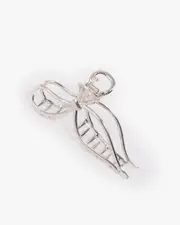 Silver Metal Bow Claw Clip