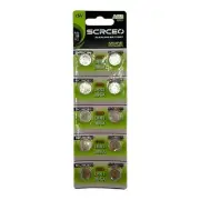 SCRCEO AG12 LR43 386A New Alkaline Coin Batteries 1.5V - Pack of 10
