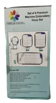 Thread Nanny Set Of 4 Premium Machine Embroidery Hoop Set Grids Sewing