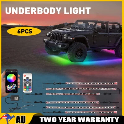 APP Control LED RGB Under Car Tube Glow Underbody Neon Underglow Strip Light Kit