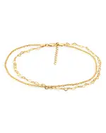 Aqua Heart Link & Rope Chain Anklet- Exclusive