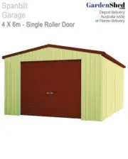 Spanbilt Single Garage 4m x 6m - 2.4m wall (QLD, NSW, VIC & ACT)
