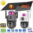 Solar Power 4G/WiFi LTE Outdoor Security Camera Dual lens PIR Home Cam 10X Zoom