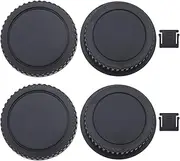 VGOL 2 Sets Body Cap Rear Lens Cap Hot Shoe Cover Replacement Set Compatible with Canon Cameras with RF Mount Plastic Camera Accessories Black