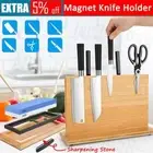 Magnetic Double Sided Knife Block Magnetic Knife Holder Banboo Sharpening Stone
