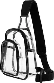 [Abaodam] Clear Sling Bag Transparent Shoulder Bag for Outdoor Travel and Stadium Use Stylish Cross Body Pack for Men and Women present for