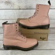 Dr. Martens Women's 1460 Boots Sz 11 Pascal Virginia Leather Peach Pink