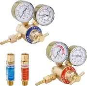 Oxygen and Acetylene Regulator Welding Gas Gauges Pair, Compatible with Victor W