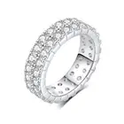 1.7 CTTW Moissanite Wedding Band Ring, 6mm Double Row Eternity Promise Ring f...