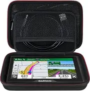 Elonbo GPS Carrying Case for 5-5.5 inch Garmin Drive 51/52/53, DriveSmart 55, Garmin zūmo XT, dezl OTR500, zumo 396 LMT-S GPS Navigation System, Extra Mesh Pocket Fits Car Charger USB Cable, Black