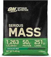 Optimum Nutrition Serious Mass Protein Powder High Calorie Mass Gainer with Vitamins, Creatine and Glutamine, Chocolate Mint, 16 Servings, 5.45 kg, Packaging May Vary