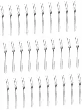 JECOMPRIS 30 Pcs Stainless Steel Fruit Forks Practical Two Tine Appetizer and Dessert Forks for Parties Weddings and Buffets Easy to Clean Dishwasher Safe